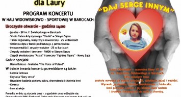 Koncert charytatywny dla Laury w Zespole Szkół w Barcicach